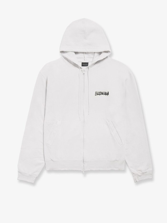 balenciaga over zip up hoodie cotton sweatshirt Balenciaga Over Zip-up Hoodie Cotton Sweatshirt