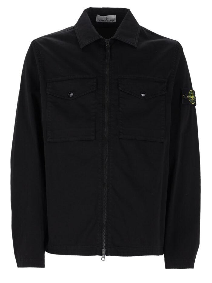 stone island overshirt con zip e tasche sul petto Stone Island OVERSHIRT CON ZIP E TASCHE SUL PETTO