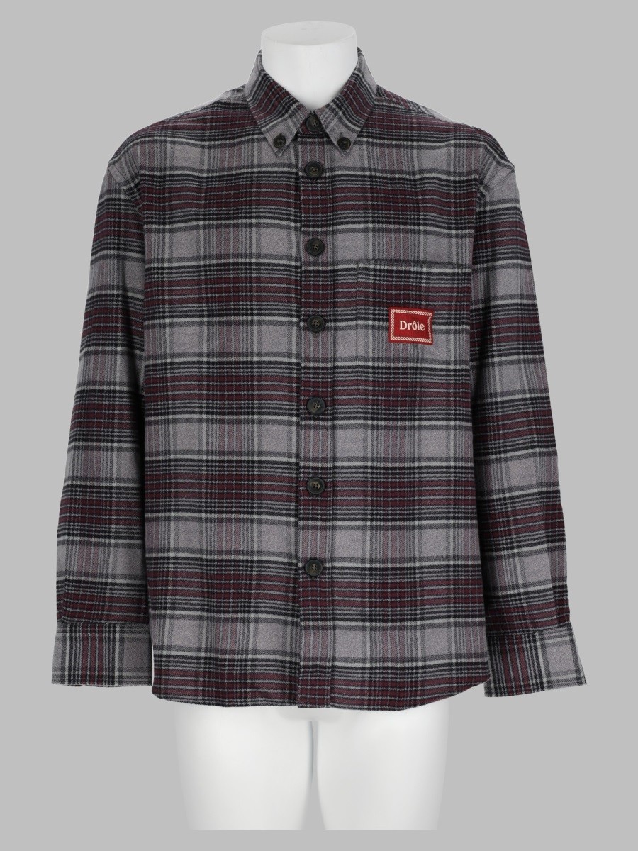 Drole De Monsieur Overshirt In Cotone Con Patch Logo