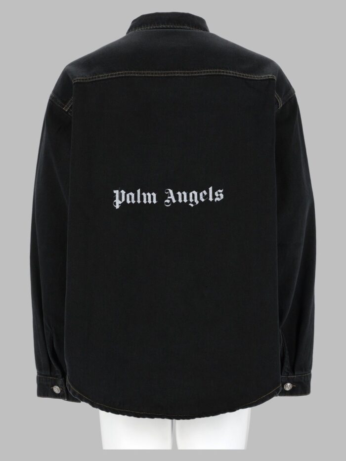 Palm Angels Overshirt In Denim Con Logo