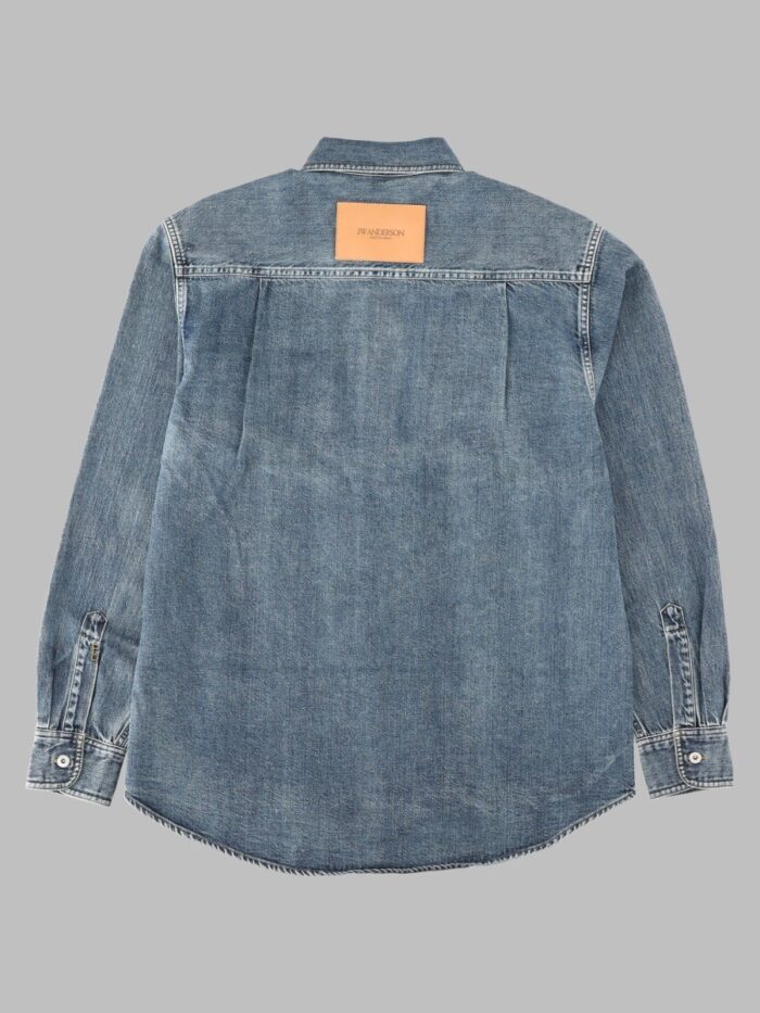 Jw Anderson Overshirt In Denim Di Cotone
