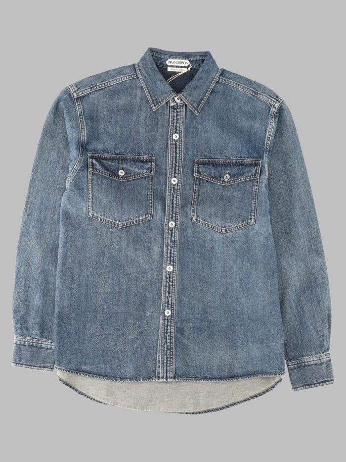jw anderson overshirt in denim di cotone Jw Anderson Overshirt In Denim Di Cotone