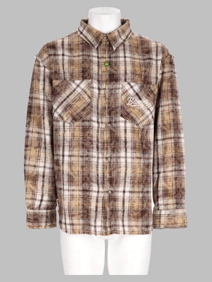 barrow overshirt in flanella con stampa Barrow Overshirt In Flanella Con Stampa