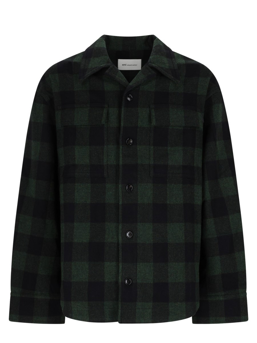 AMI PARIS Overshirt In Lana A Quadri