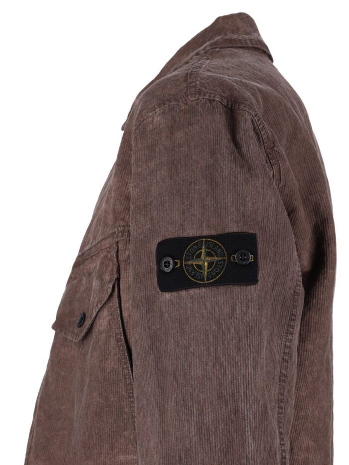 Stone Island Overshirt In Velluto A Coste