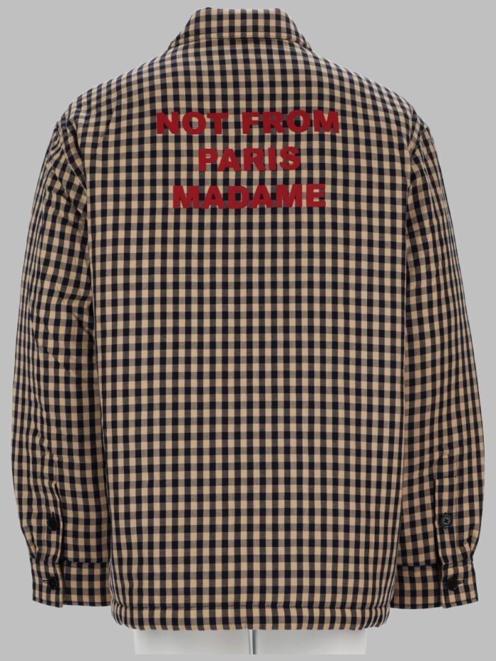Drole De Monsieur OVERSHIRT "SLOGAN" IN COTONE CHECK