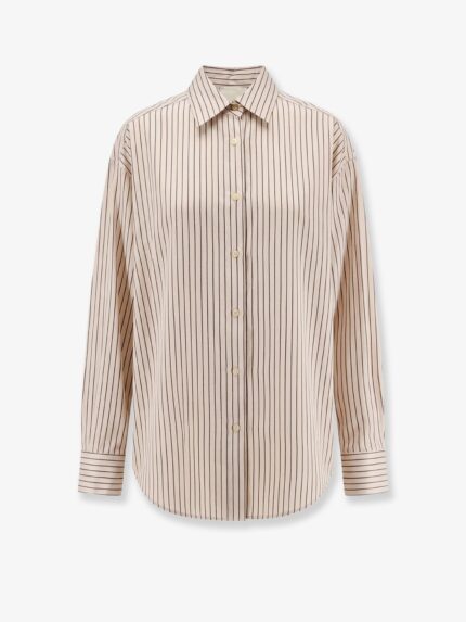 ALYSI Oversize Striped Lyocell And Silk Shirt