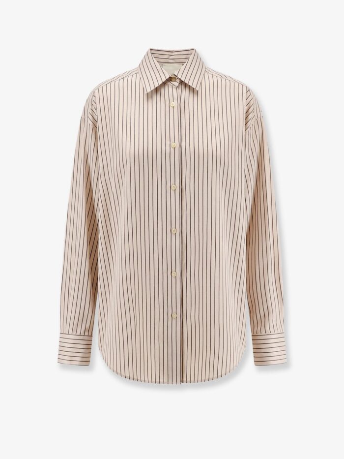 alysi oversize striped lyocell and silk shirt ALYSI Oversize Striped Lyocell And Silk Shirt