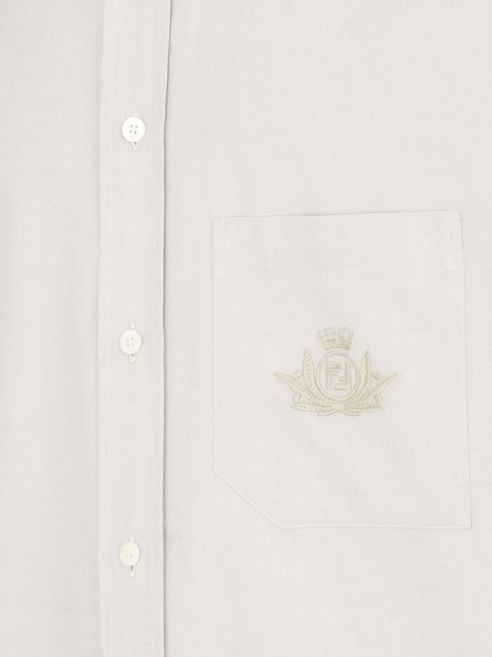 Oxford Shirt With Fendi Crest Embroidery