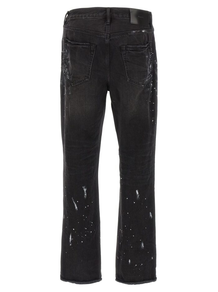 PURPLE 'P011 Knee Slit Paint' Jeans