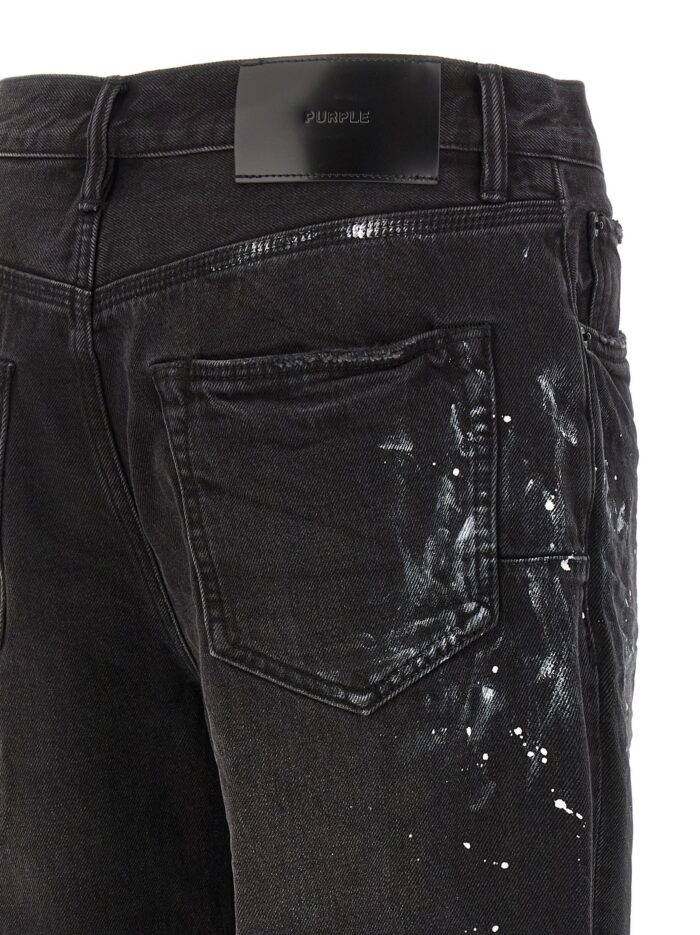 PURPLE 'P011 Knee Slit Paint' Jeans