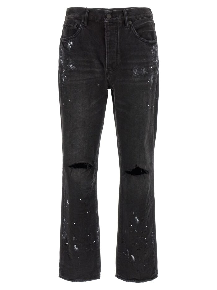 purple 'p011 knee slit paint' jeans PURPLE 'P011 Knee Slit Paint' Jeans