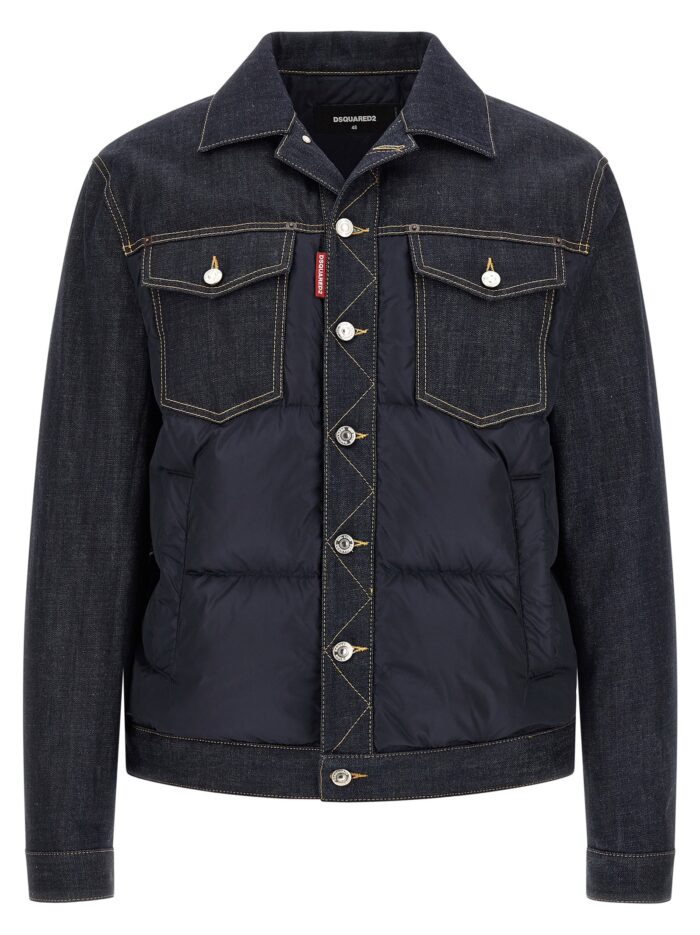 dsquared2 padded 'hybrid' trucker jacket Dsquared2 Padded 'Hybrid' Trucker Jacket