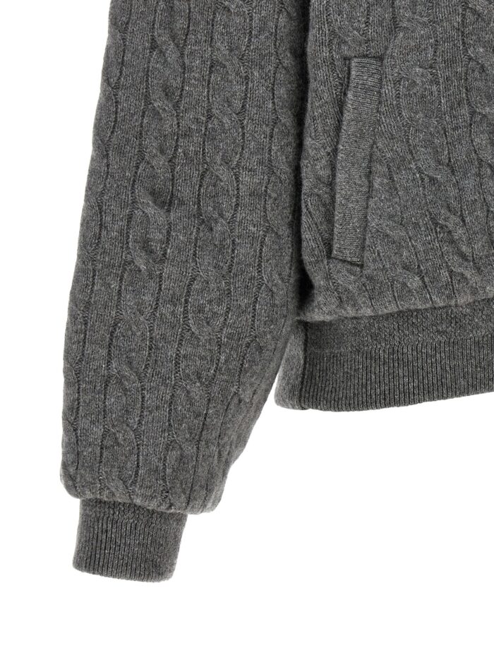 Polo Ralph Lauren Padded Knit Braided Bomber Jacket