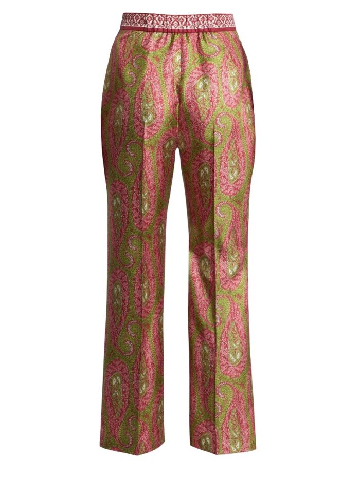 Etro Paisley Foliage "bootcut" Pants