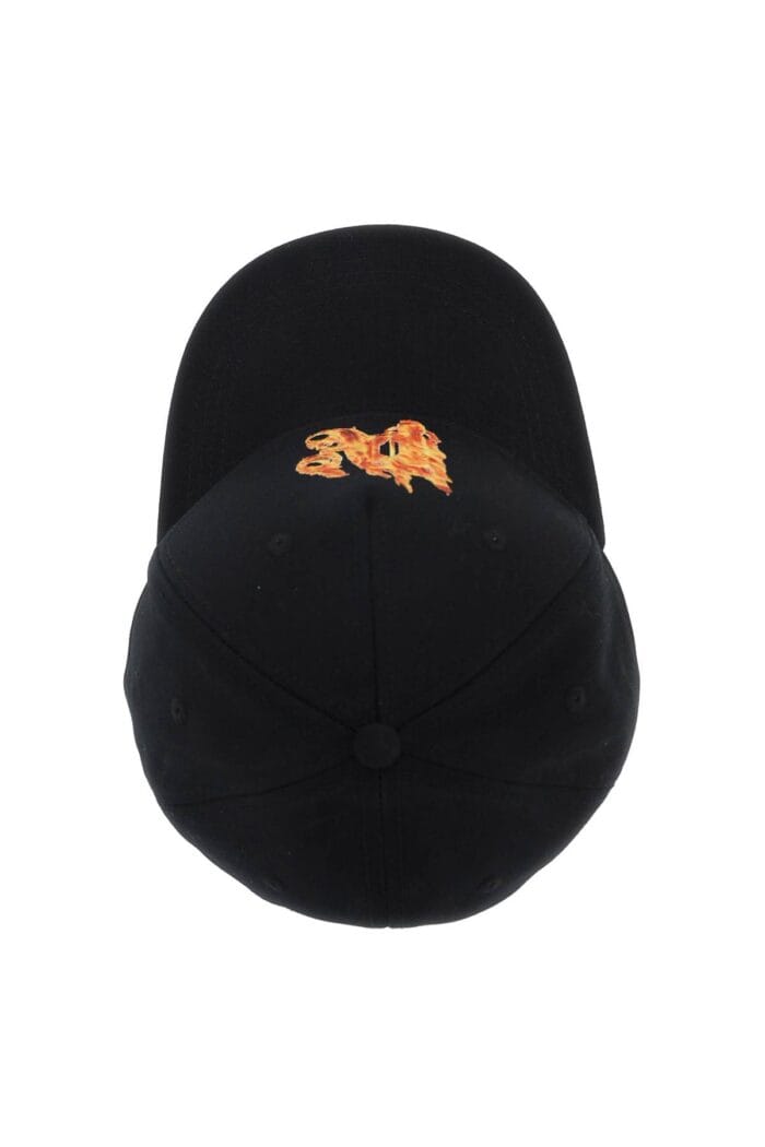 PALM ANGELS Burning Monogram Baseball Cap