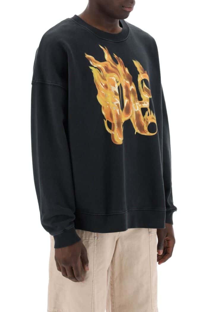 PALM ANGELS "burning Monogram Crewneck