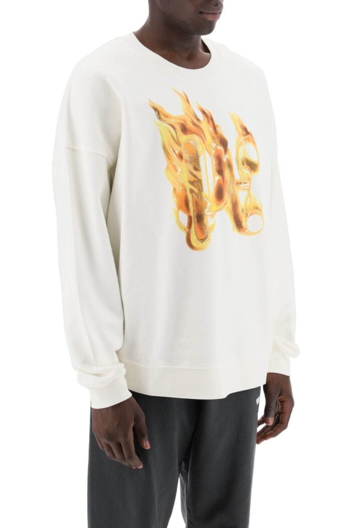 PALM ANGELS "burning Monogram Crewneck