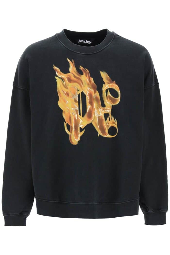 PALM ANGELS "burning Monogram Crewneck