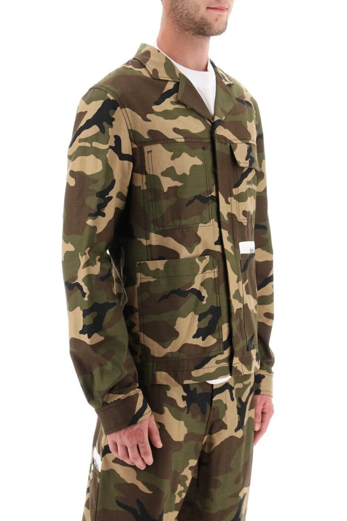 Palm Angels Camouflage Cotton Work Jacket