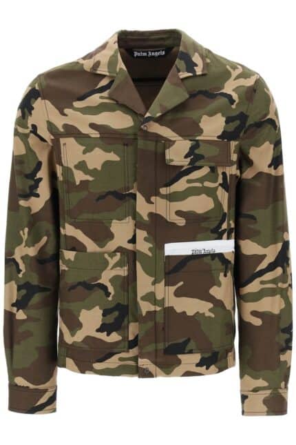 Palm Angels Camouflage Cotton Work Jacket