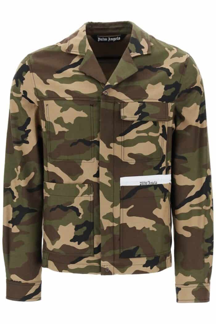 Palm Angels Camouflage Cotton Work Jacket