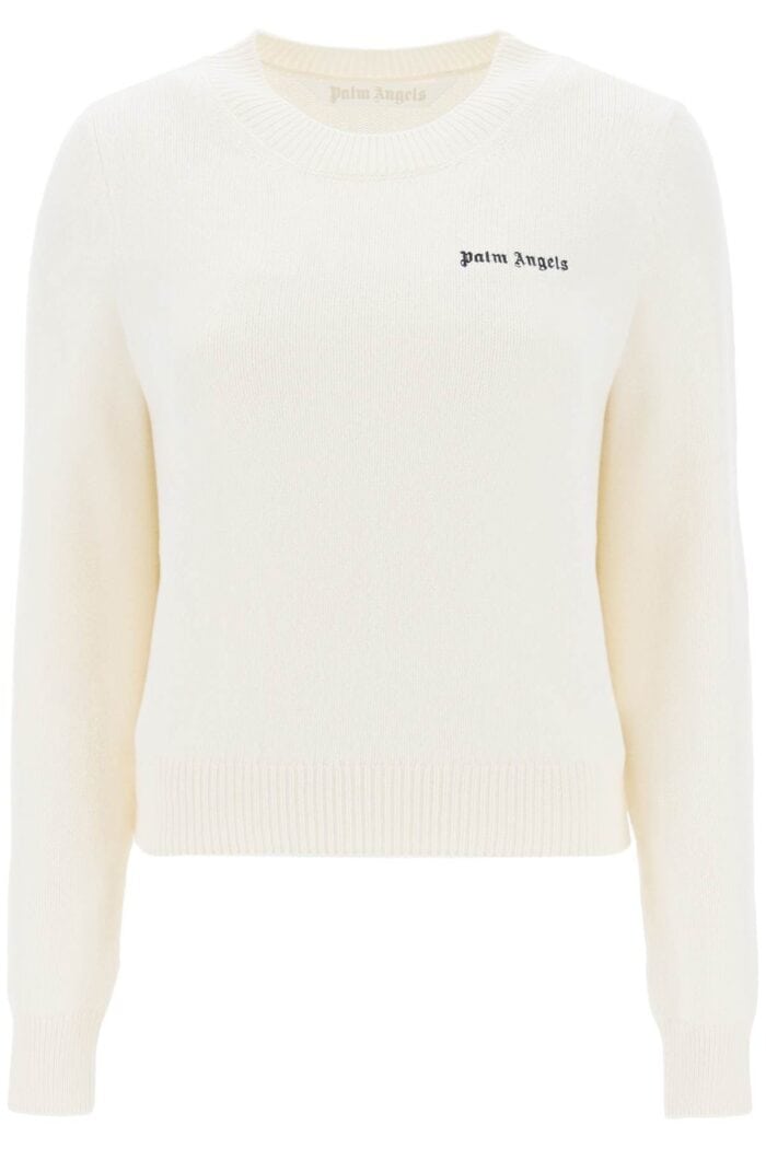 Palm Angels Cropped Sweater With Logo Embroidery