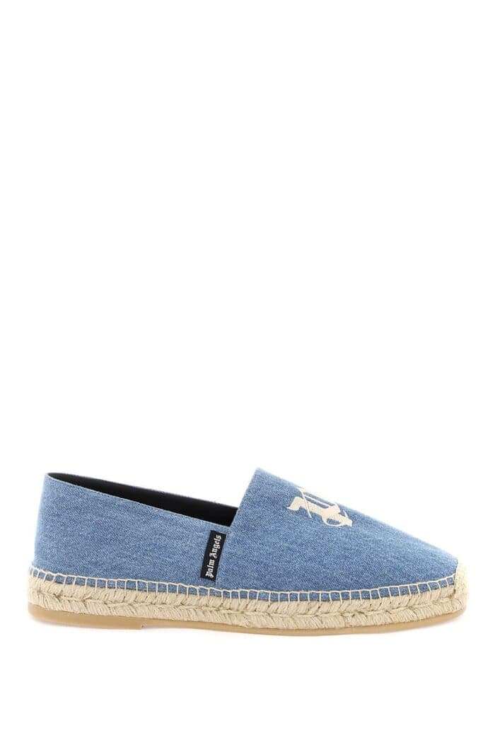 palm angels denim espadrilles with embroidered logo PALM ANGELS Denim Espadrilles With Embroidered Logo