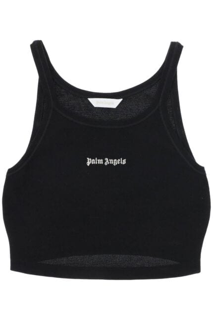 Palm Angels Embroidered Logo Crop Top With