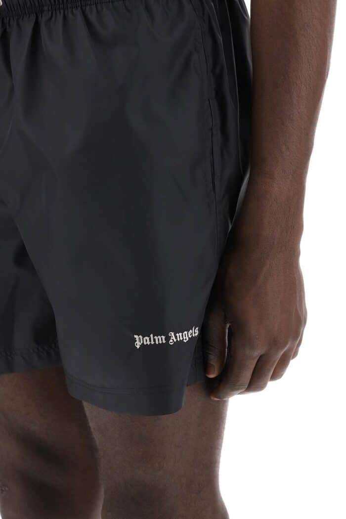 PALM ANGELS Embroidered Logo Sea Bermuda Shorts