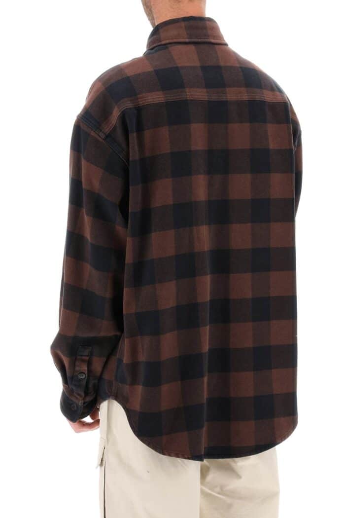 Palm Angels Flannel Overshirt With Check Motif