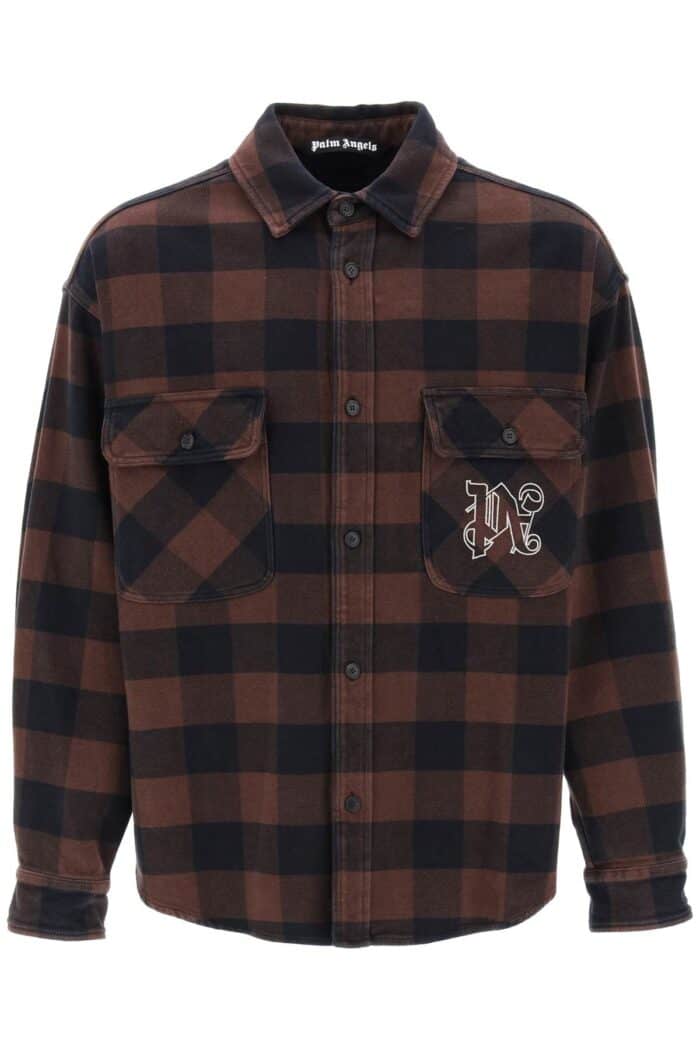 Palm Angels Flannel Overshirt With Check Motif