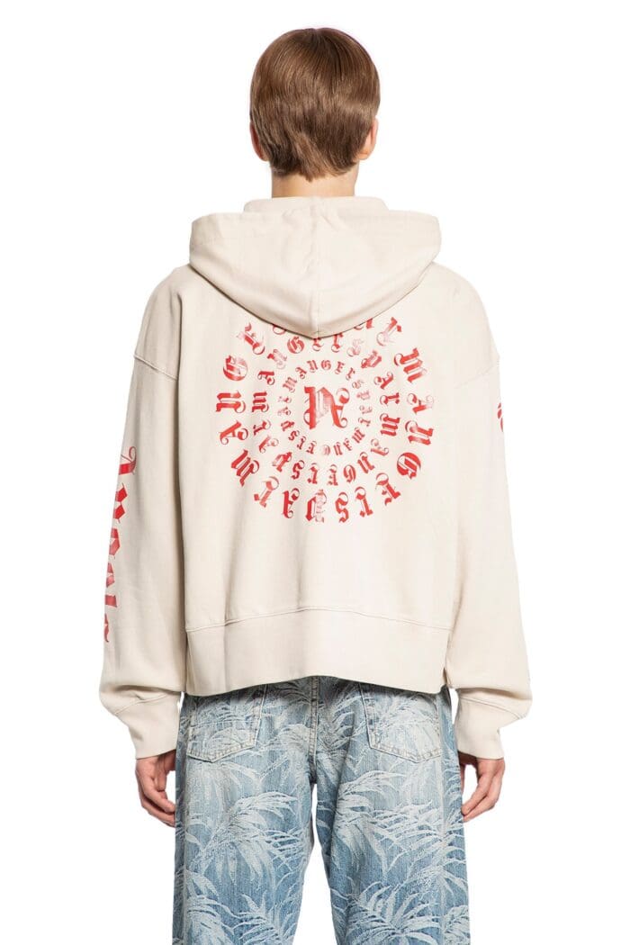 PALM ANGELS Gothic Logo Zip-up Hoodie