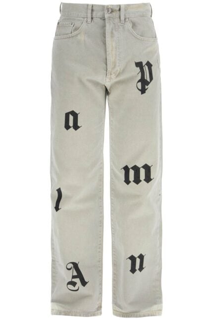 PALM ANGELS Loose Printed Detail Jeans With Eight