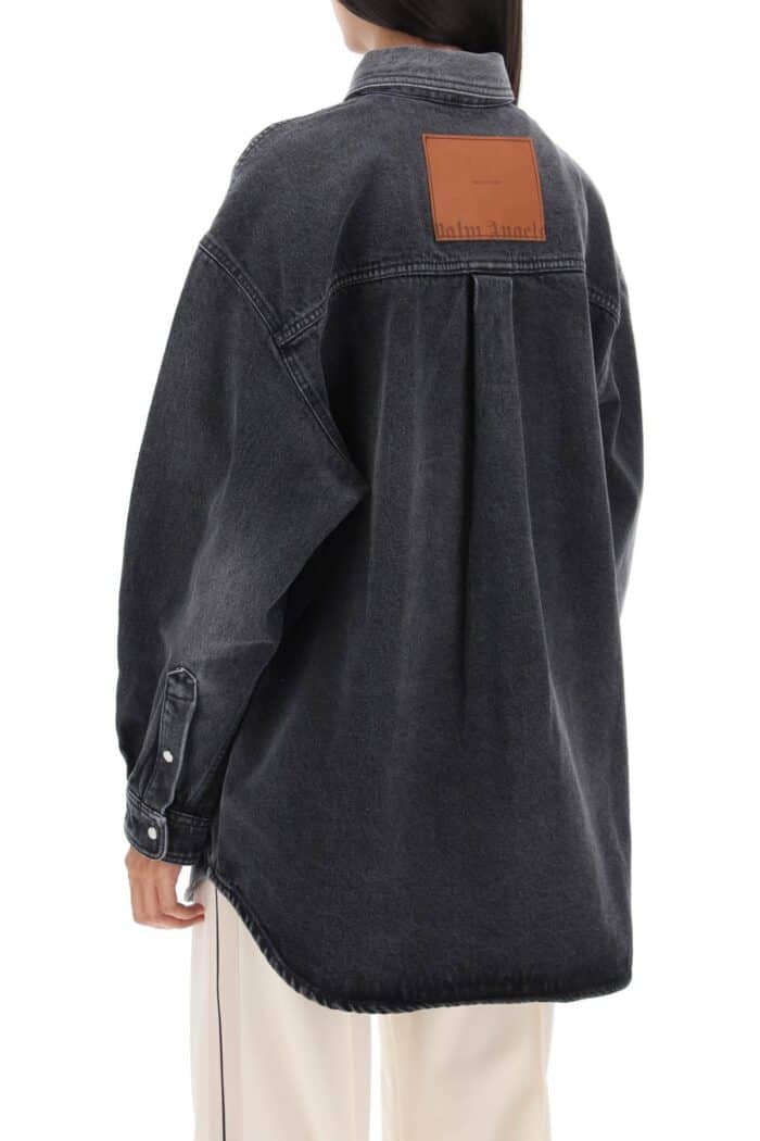 Palm Angels Oversized Snap-up Denim Shirt