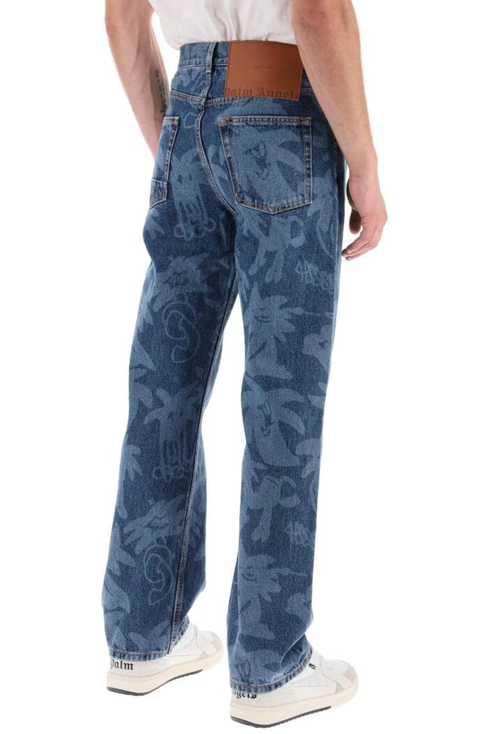 Palm Angels Palmity Allover Laser Denim Jeans