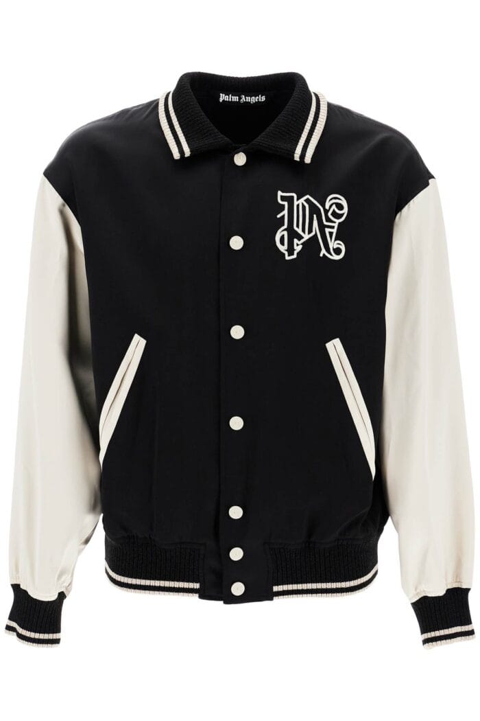 PALM ANGELS Satin Varsity Jacket For