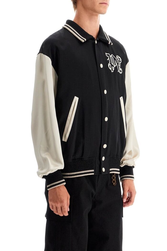 PALM ANGELS Satin Varsity Jacket For