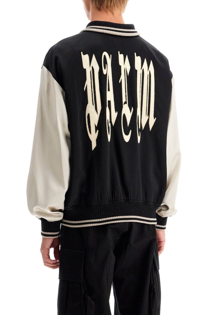 PALM ANGELS Satin Varsity Jacket For