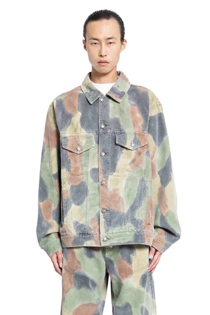 PALM ANGELS Seasonal Camouflage Denim Jacket