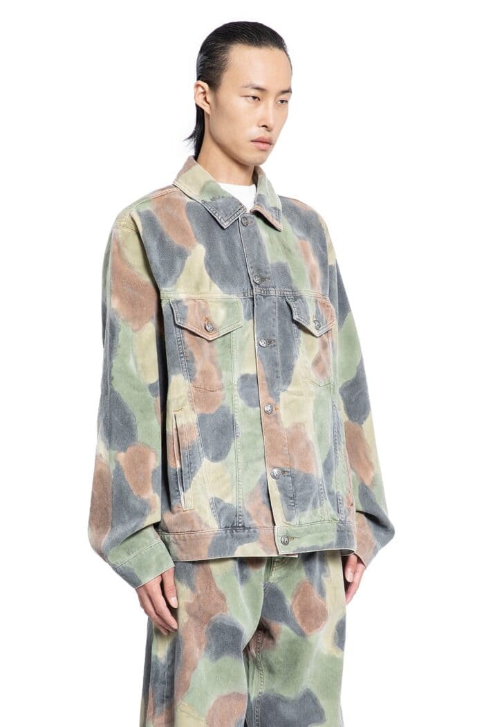 PALM ANGELS Seasonal Camouflage Denim Jacket