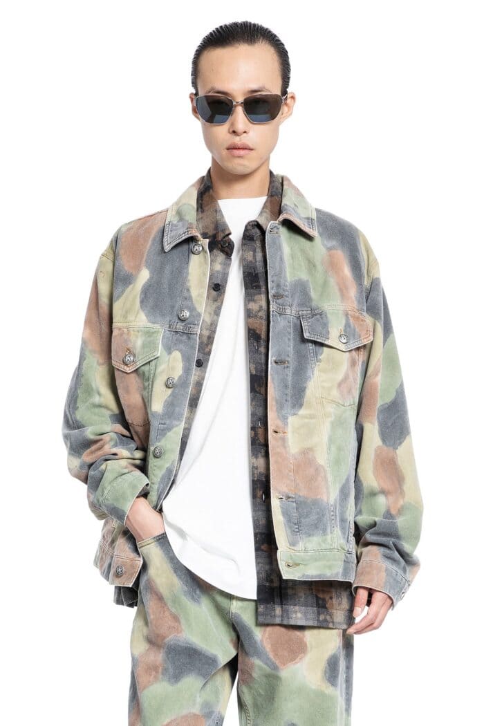 PALM ANGELS Seasonal Camouflage Denim Jacket