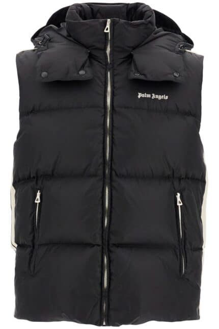 PALM ANGELS Sleeveless Down Jacket With Contrasting