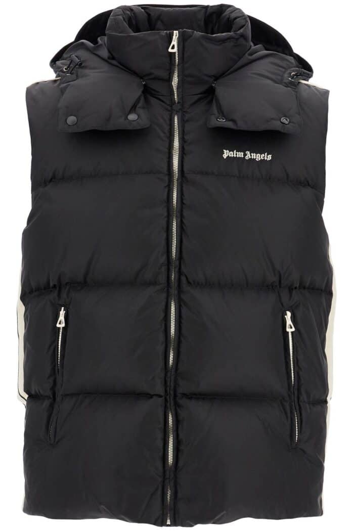 PALM ANGELS Sleeveless Down Jacket With Contrasting