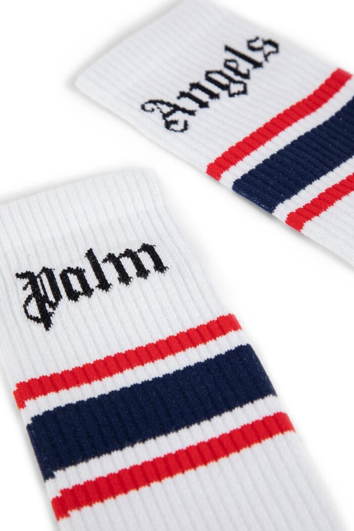 PALM ANGELS Striped Logo Socks