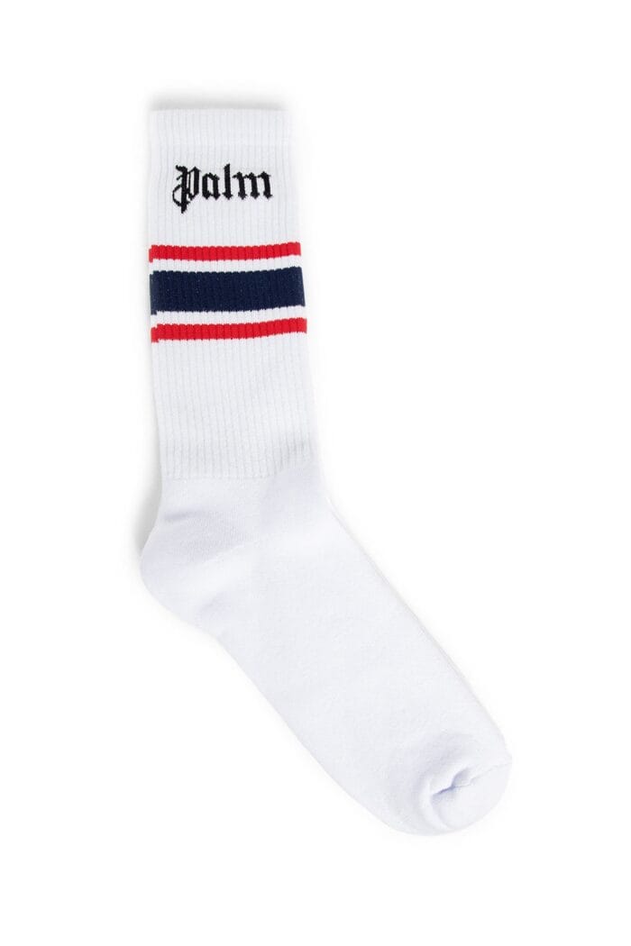 PALM ANGELS Striped Logo Socks