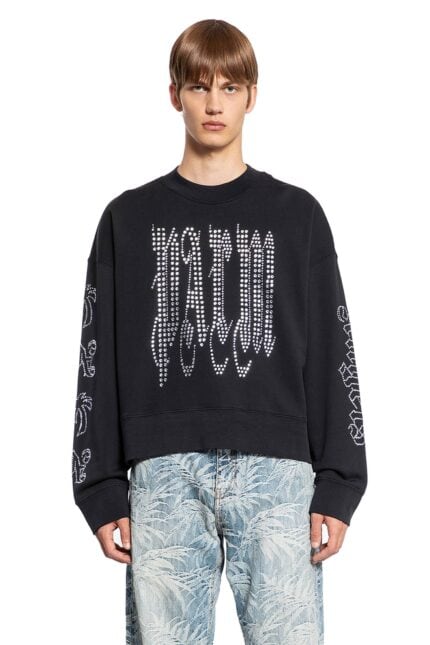 PALM ANGELS Studded Gothic Palm Sweatshirt