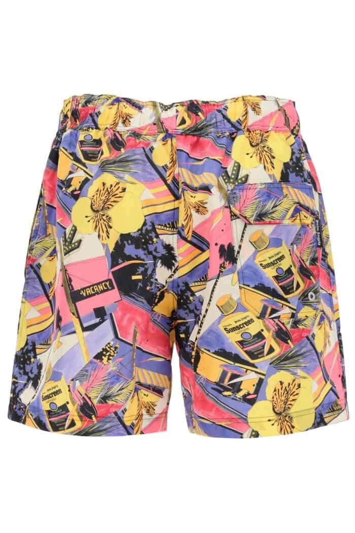 Palm Angels Swimtrunks With Miami Mix Print