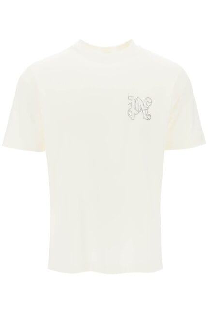 PALM ANGELS T-shirt With Studded Monogram