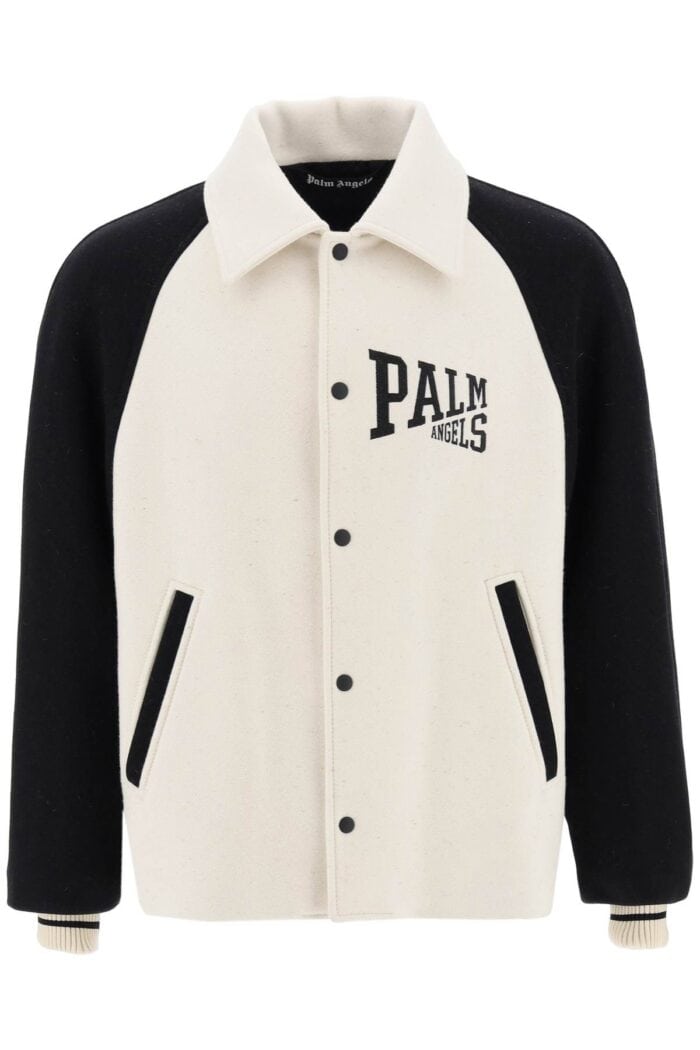 Palm Angels Wool Varsity Jacket With Embroidery